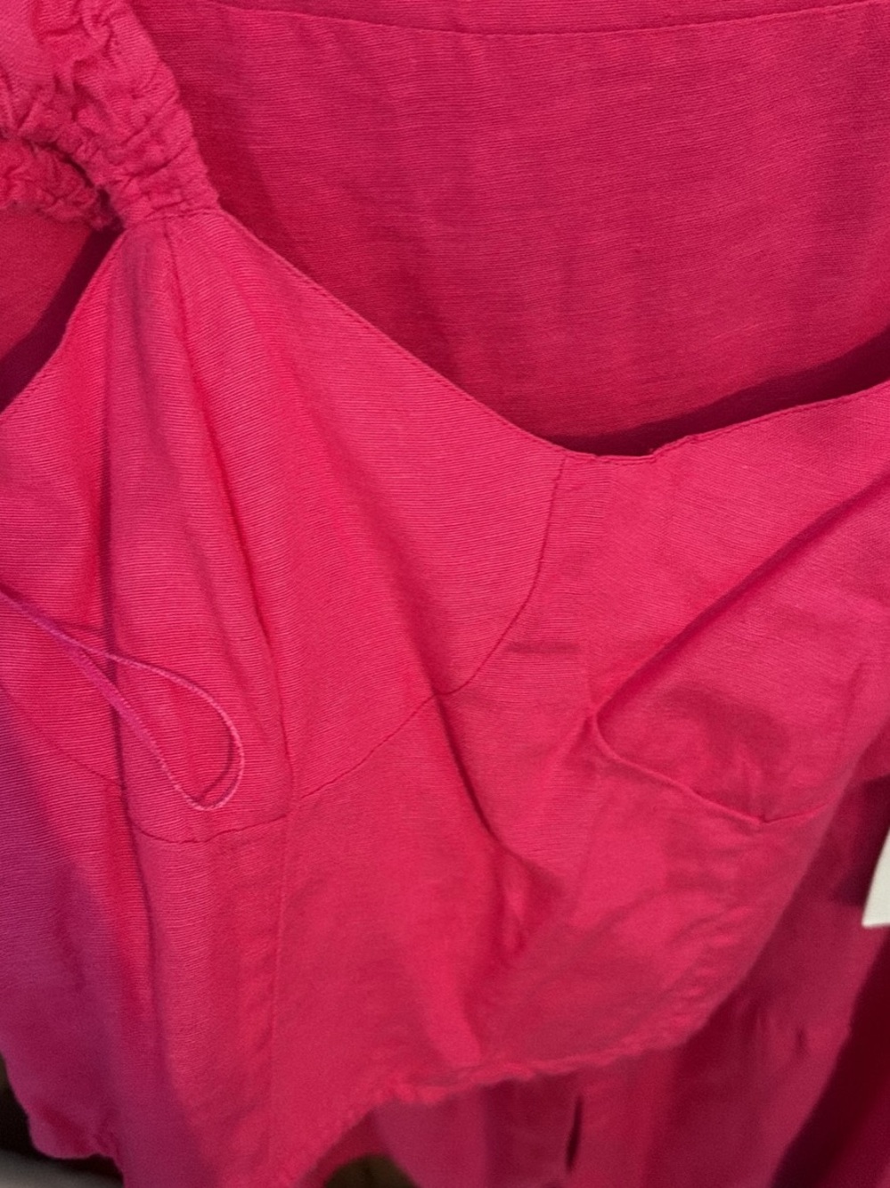 Bright Pink Women's Ruffled Strap Top - Picture 2 of 5
